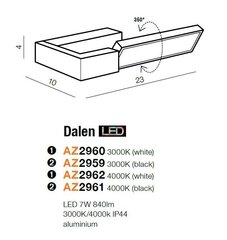 Seinalamp Azzardo Dalen White цена и информация | Настенные светильники | kaup24.ee