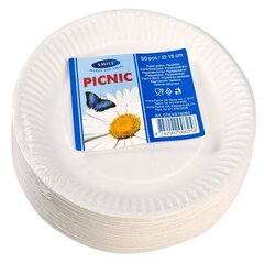 Taldrik Picnic 18cm papist 50tk/pk /20 цена и информация | Посуда для хранения еды | kaup24.ee