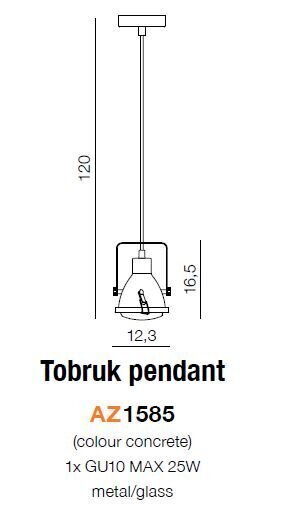 Ripplamp Azzardo Tobruk Grey цена и информация | Rippvalgustid | kaup24.ee