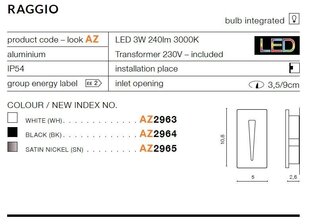 Sisseehitatud valgusti Azzardo Raggio Satin Nickel цена и информация | Монтируемые светильники, светодиодные панели | kaup24.ee