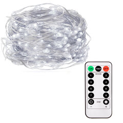 Гирлянда 100 LED MicroLED с пультом Smart, холодный белый цвет цена и информация | гирлянда, 10 вел 4 см | kaup24.ee