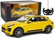 Auto Porsche Macan Turbo Rastar koos kaugjuhtimispuldiga 1:14, kollane hind ja info | Poiste mänguasjad | kaup24.ee