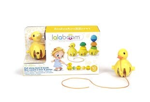 Набор развивающих бусин Lalaboom Pull Along Duck, 10 шт., BL330 цена и информация | Игрушки для малышей | kaup24.ee