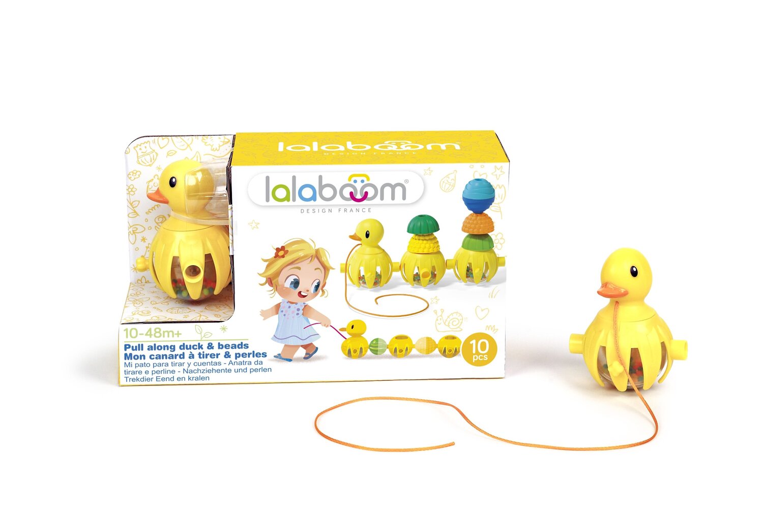 Arendav helmeste komplekt Lalaboom Pull Along Duck, 10 tk., BL330 цена и информация | Imikute mänguasjad | kaup24.ee