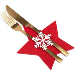 Jõuluteemaline söögiriistade komplekt „Täheke“, 6-osaline, punane hind ja info | Jõulukaunistused | kaup24.ee