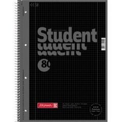 Spiraalkaustik A4/80l ruut ''Student'' 90g, must,Brunnen/10 цена и информация | Канцелярские товары | kaup24.ee