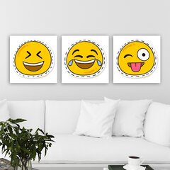 Репродукция из трех частей Emoji цена и информация | Картины, живопись | kaup24.ee