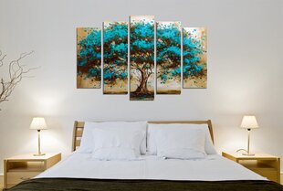 Репродукция из пяти частей Синее дерево цена и информация | Картины, живопись | kaup24.ee