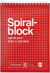 Spiraalplokk A6/50l ruut, spiraal üleval, Brunnen/20 цена и информация | Канцелярские товары | kaup24.ee