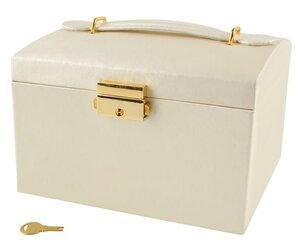 Шкатулка для украшений - чемоданчик, 3 цвета, запираемая, зеркало, ручка, 2 ящика цена и информация | Детали интерьера | kaup24.ee