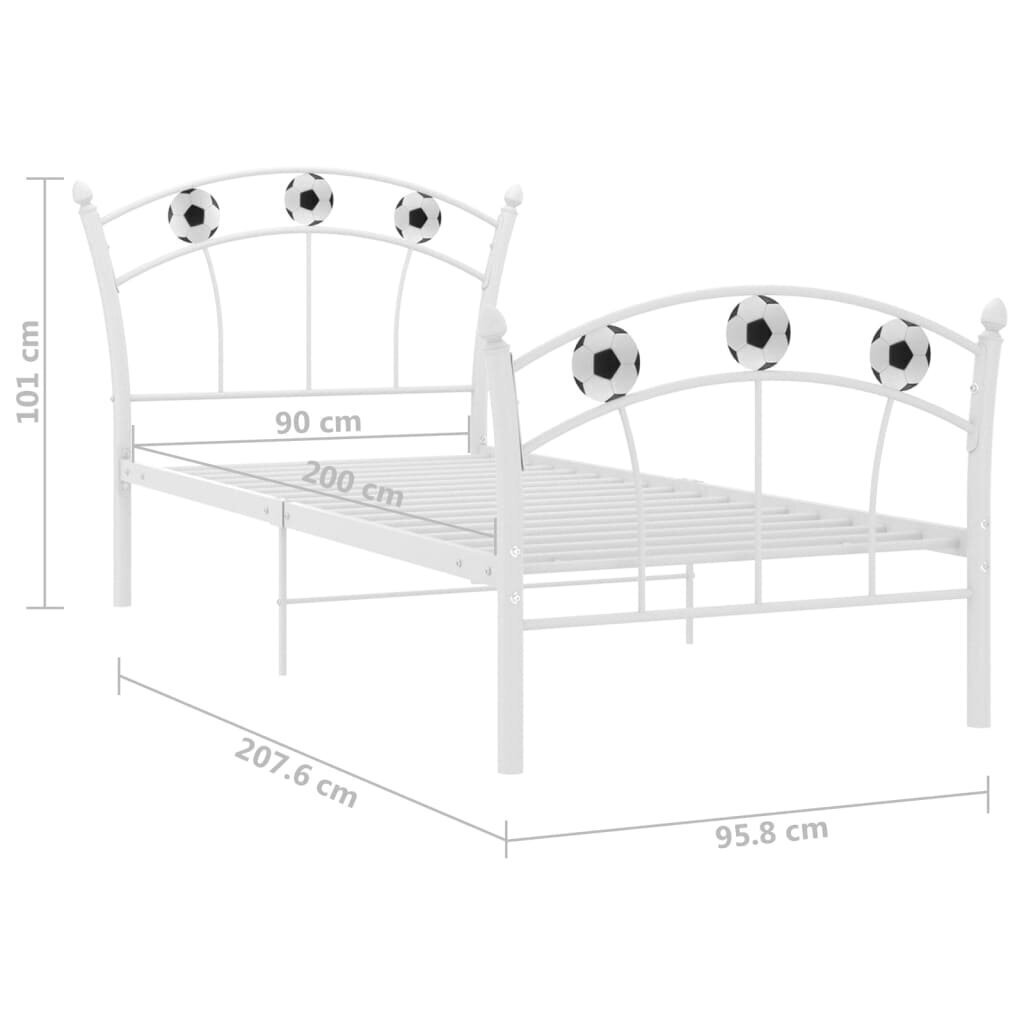 Voodiraam, 90x200 cm, valge hind ja info | Voodid | kaup24.ee