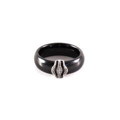 Керамическое кольцо с белым золотом и бриллиантами ZGFY00673R5WD цена и информация | Кольцо | kaup24.ee