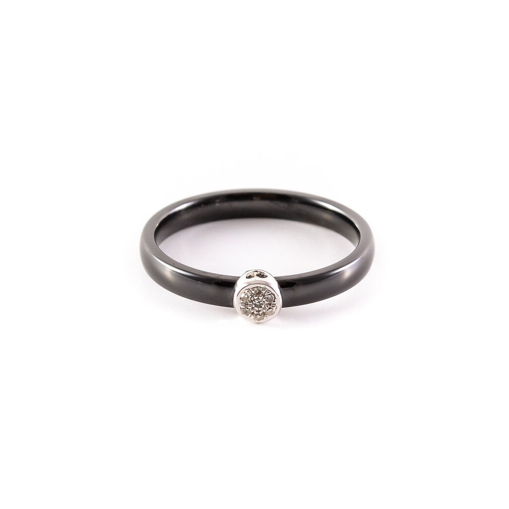 Keraamiline sõrmus valge kulla ja briljantidega ZGFY00654R5WD hind ja info | Sõrmused | kaup24.ee