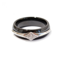 Керамическое кольцо с белым золотом и бриллиантами ZGFY00695R5WD цена и информация | Кольцо | kaup24.ee