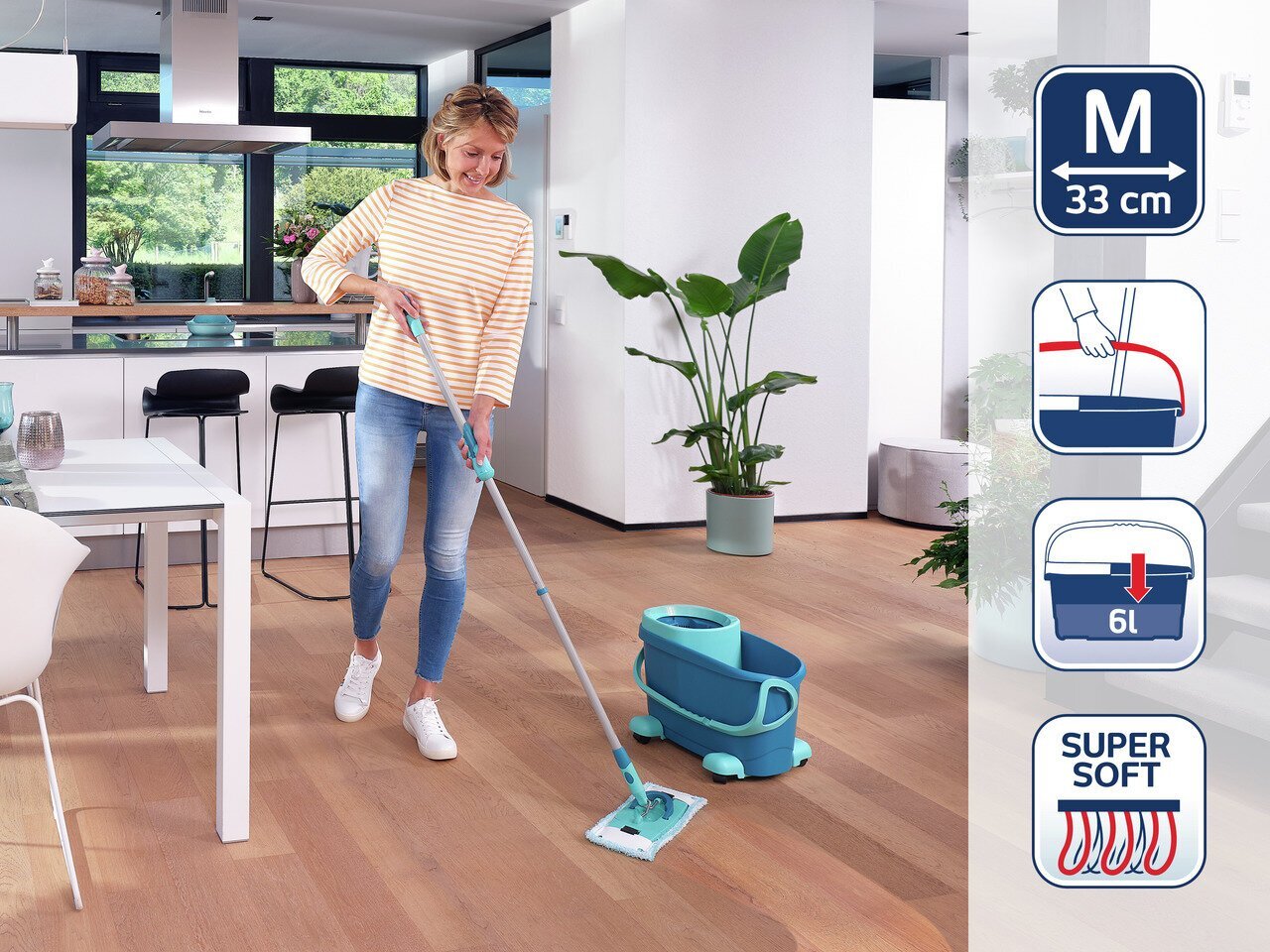 Põrandapesija komplekt ratastega Leifheit Clean Twist M Ergo цена и информация | Puhastustarvikud | kaup24.ee