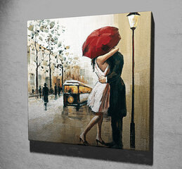 Reproduktsioon Paar punase vihmavarju all цена и информация | Картины, живопись | kaup24.ee