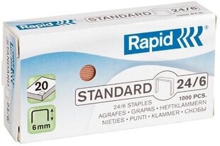 Klambrid 24/6 vask 1000tk/pk, Standard, Rapid /20/200 цена и информация | Канцелярские товары | kaup24.ee