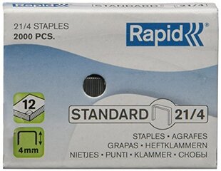 Klambrid 21/4 tsink 2000tk/pk, Standard Rapid /10 hind ja info | Kirjatarbed | kaup24.ee