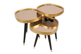 Набор из 3-х столиков Kalune Design Alys, золотистого цвета/ черного цена и информация | Журнальные столики | kaup24.ee