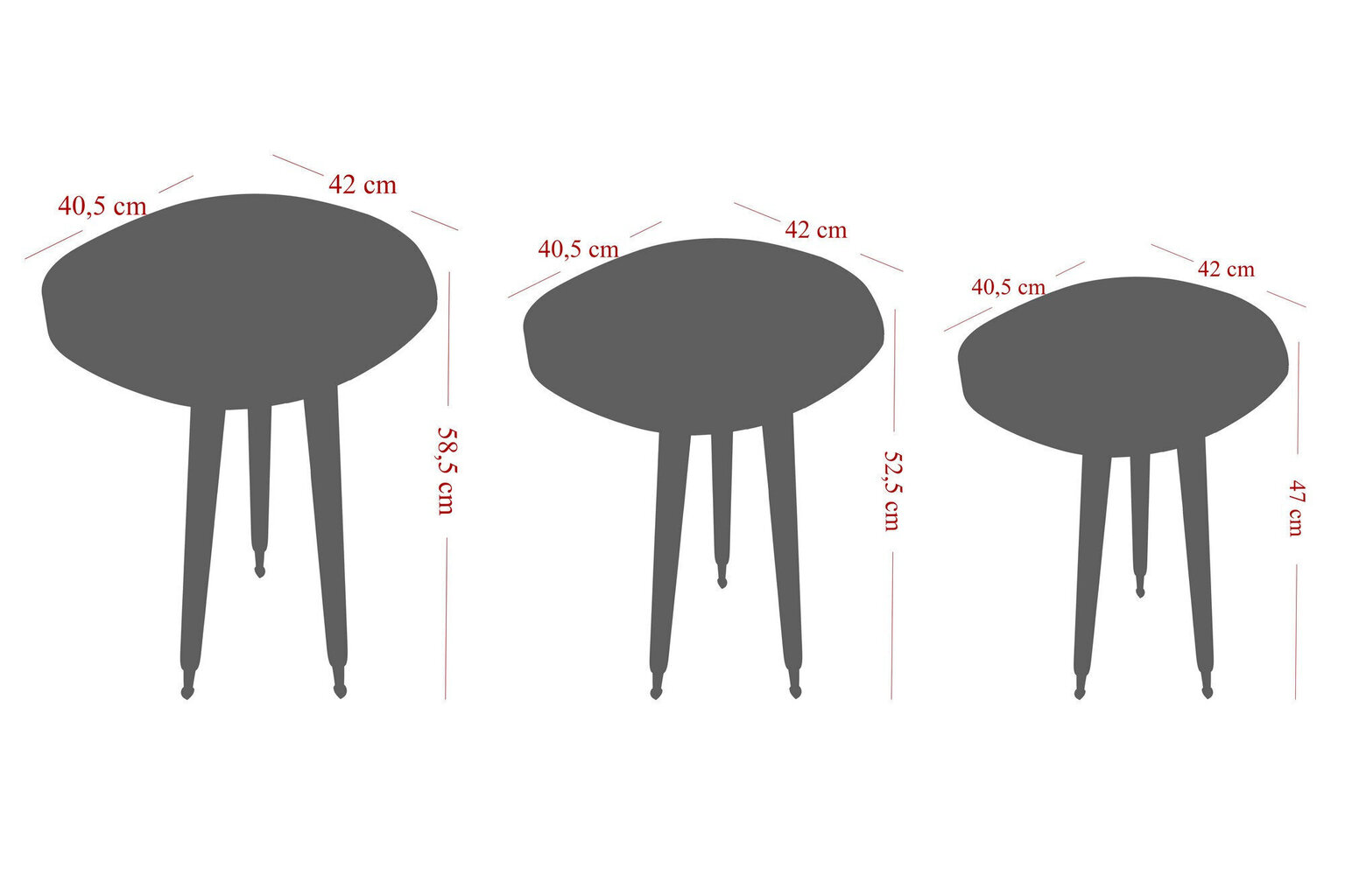 3-st lauast koosnev komplekt Kalune Design Alys, kuld/must hind ja info | Diivanilauad | kaup24.ee