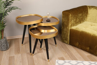 Набор из 3-х столиков Kalune Design Alys, золотистого цвета/ черного цена и информация | Журнальные столики | kaup24.ee