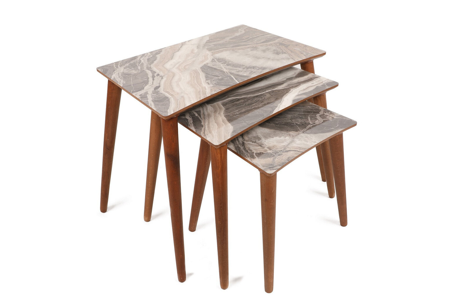 3-laua komplekt Kalune Design Siv, pruun/hall hind ja info | Diivanilauad | kaup24.ee
