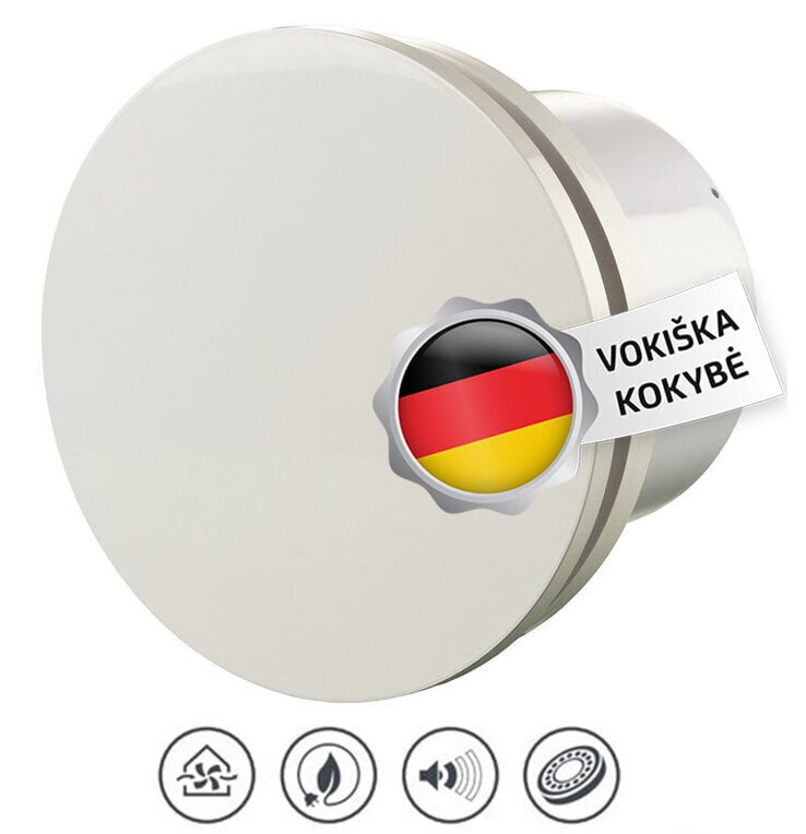 Väljalaskeventilaator Vlano SIMPLE ümmarguse paneeliga цена и информация | Vannitoa ventilaatorid | kaup24.ee