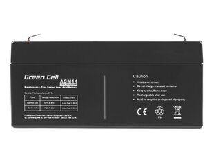 Green Cell AGM VRLA 6V 3.2AH необслуживаемая, без сигнализации, кассовые аппараты, кассовые аппараты, игрушки цена и информация | Батареи | kaup24.ee