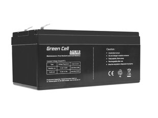 Green Cell AGM VRLA 12V 3.3AH hooldusvaba aku häiresüsteemile, kassale, mänguasjadele hind ja info | Akud | kaup24.ee
