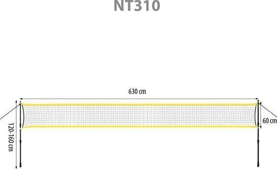 Sulgpallivõrk Nils NT310, 630 cm цена и информация | Sulgpall | kaup24.ee