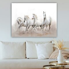 Репродукция Белые лошади цена и информация | Настенные деревянные декорации | kaup24.ee