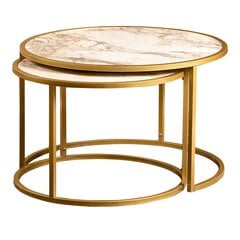 2-laua komplekt Kalune Design Tambur, kullavärvi hind ja info | Diivanilauad | kaup24.ee