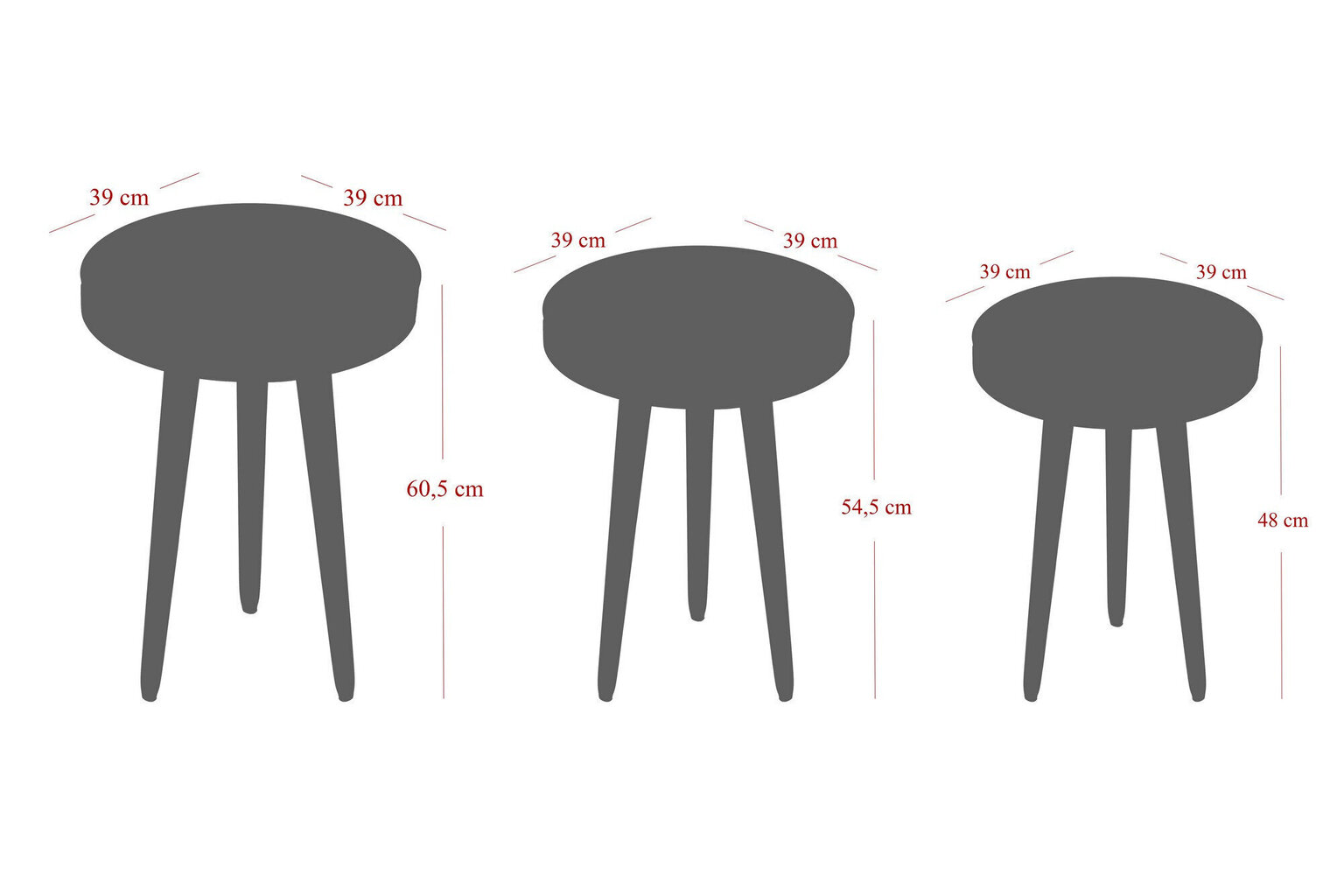 3-laua komplekt Kalune Design Call, must hind ja info | Diivanilauad | kaup24.ee