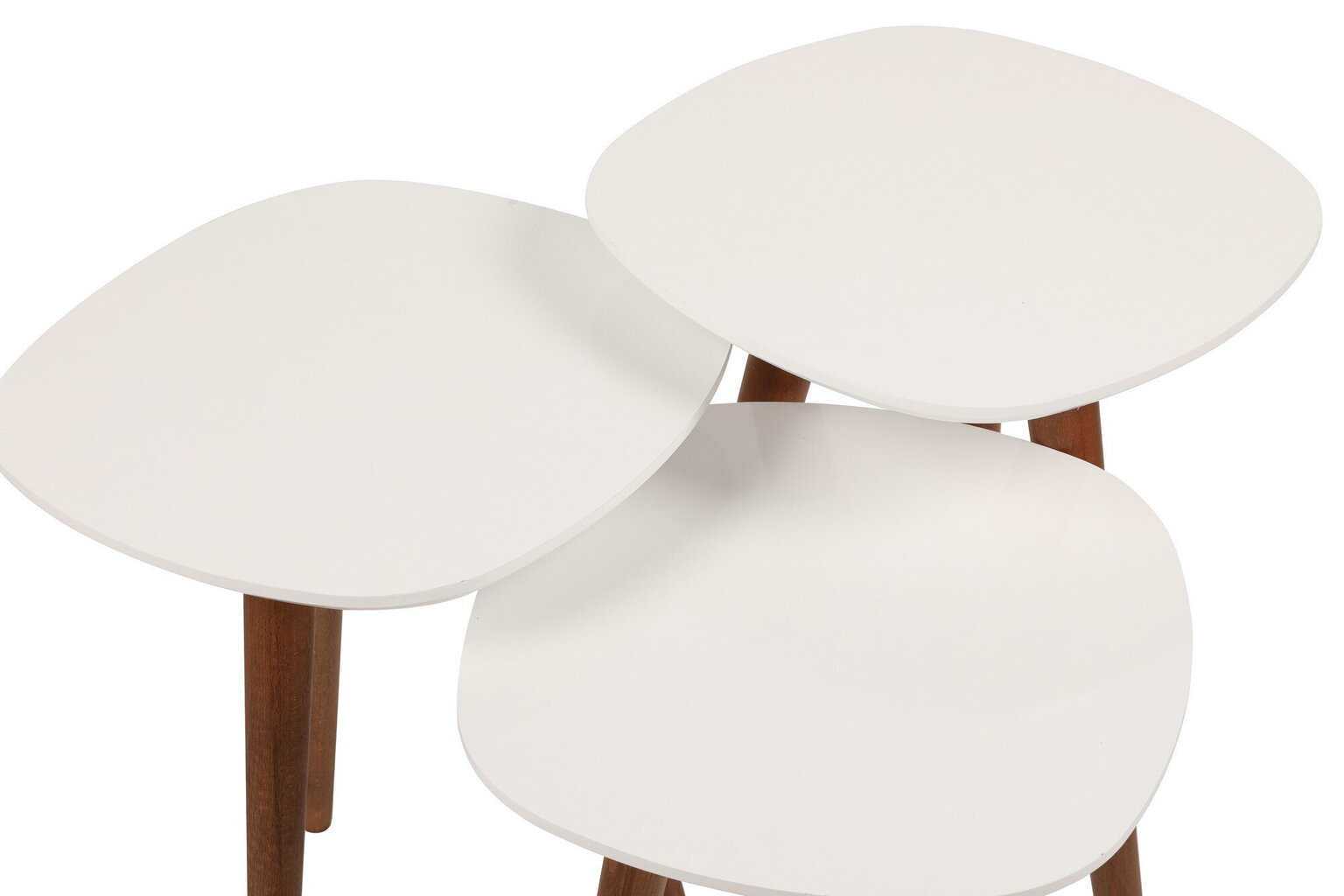 3-laua komplekt Kalune Design Nadva, valge/pruun цена и информация | Diivanilauad | kaup24.ee