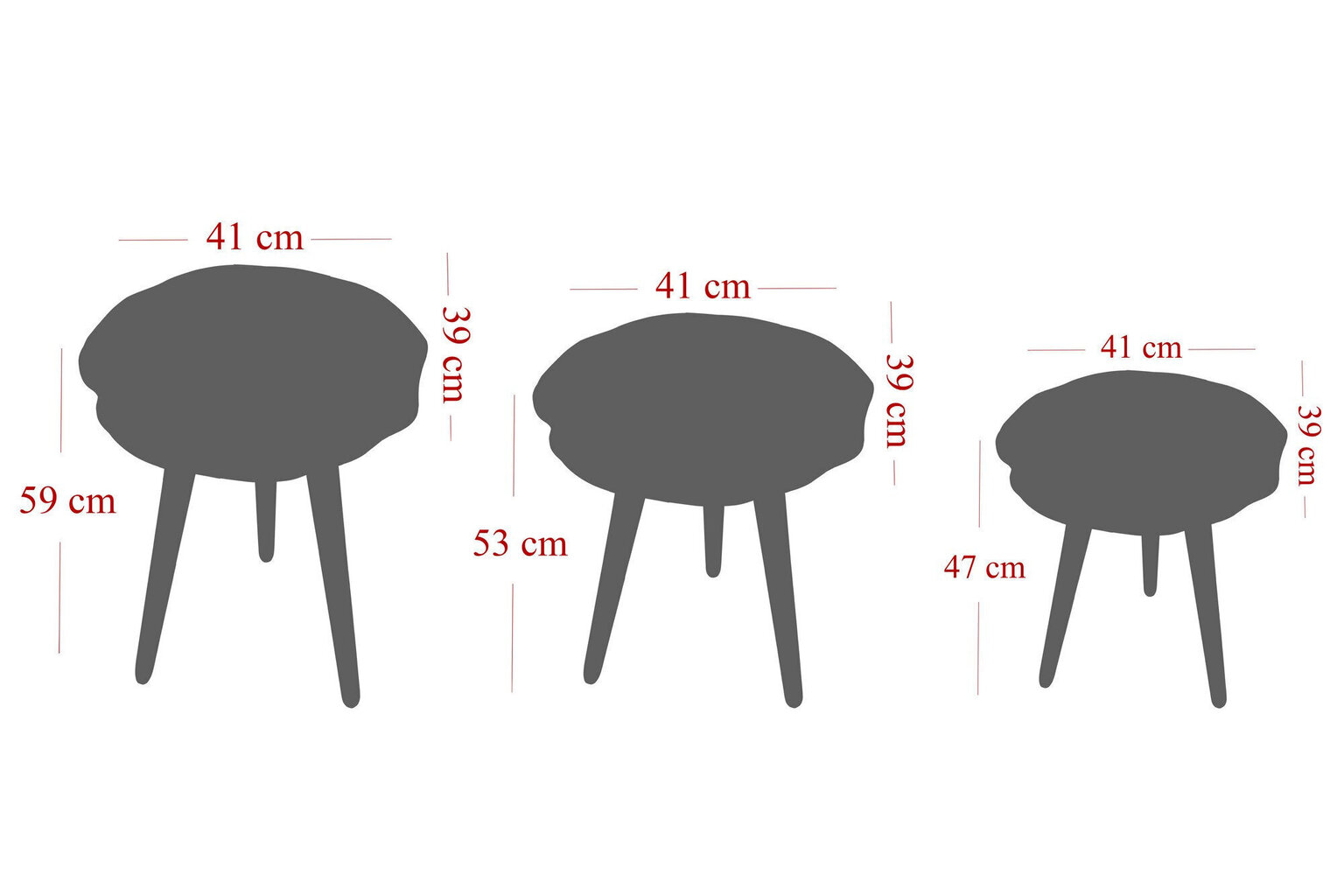 3-laua komplekt Kalune Design Qubec, pruun/hall цена и информация | Diivanilauad | kaup24.ee