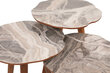 3-laua komplekt Kalune Design Qubec, pruun/hall цена и информация | Diivanilauad | kaup24.ee