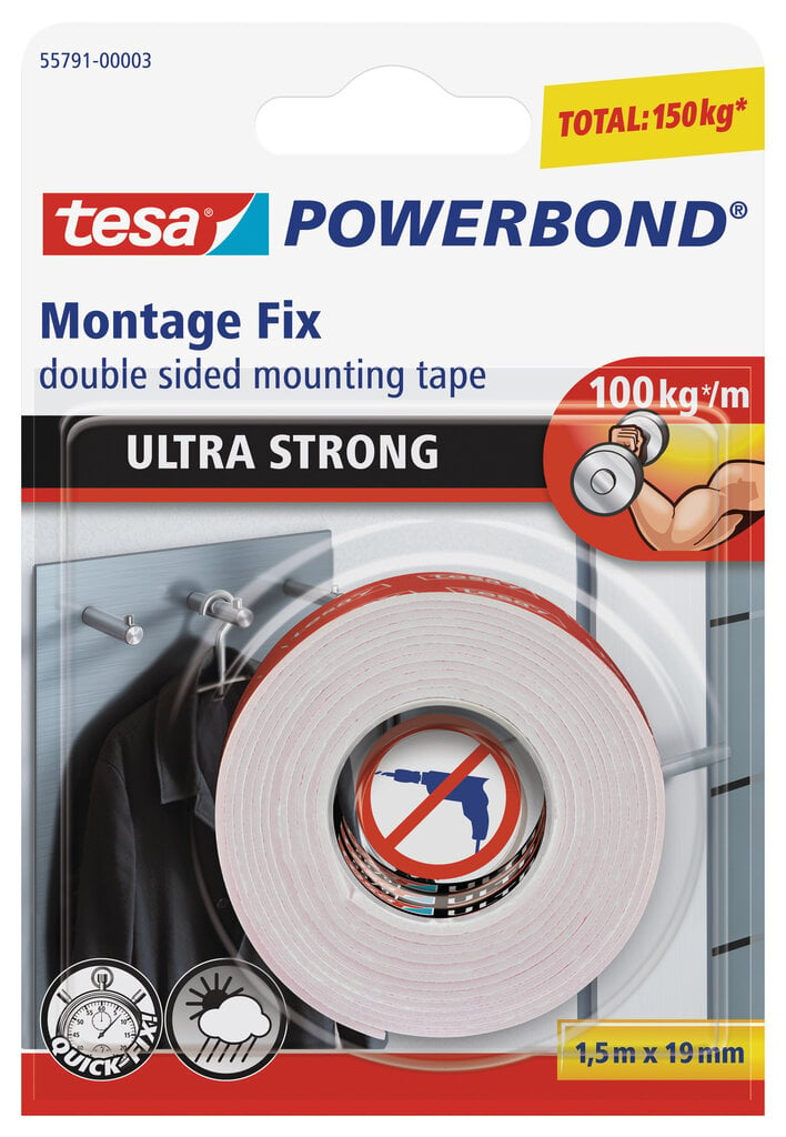 Kahepoolne teip tesa Ultra Strong 1,5mx19mm цена и информация | Käsitööriistad | kaup24.ee