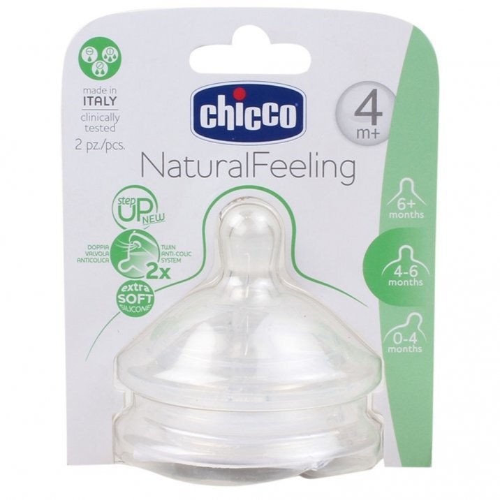 Silikoonlutt Chicco Natural Feeling 4+ kuud, 2 tk цена и информация | Lutipudelid ja aksessuaarid | kaup24.ee