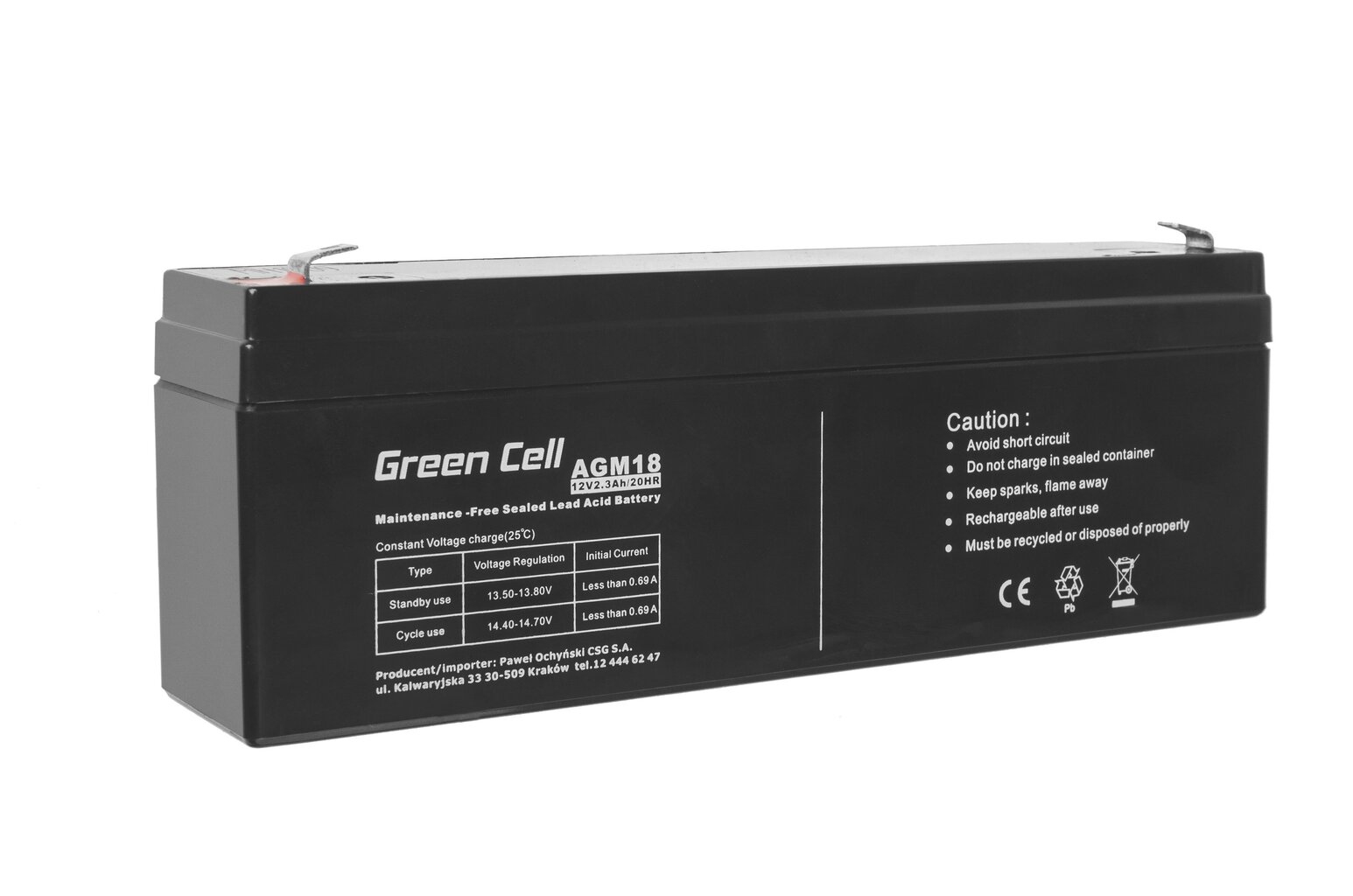 Pliiaku Green Cell AGM VRLA 12V 1,3 Ah цена и информация | Akud | kaup24.ee