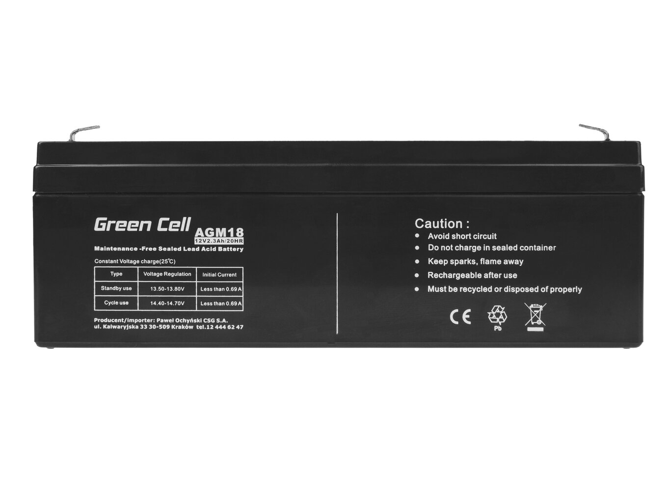 Pliiaku Green Cell AGM VRLA 12V 1,3 Ah цена и информация | Akud | kaup24.ee