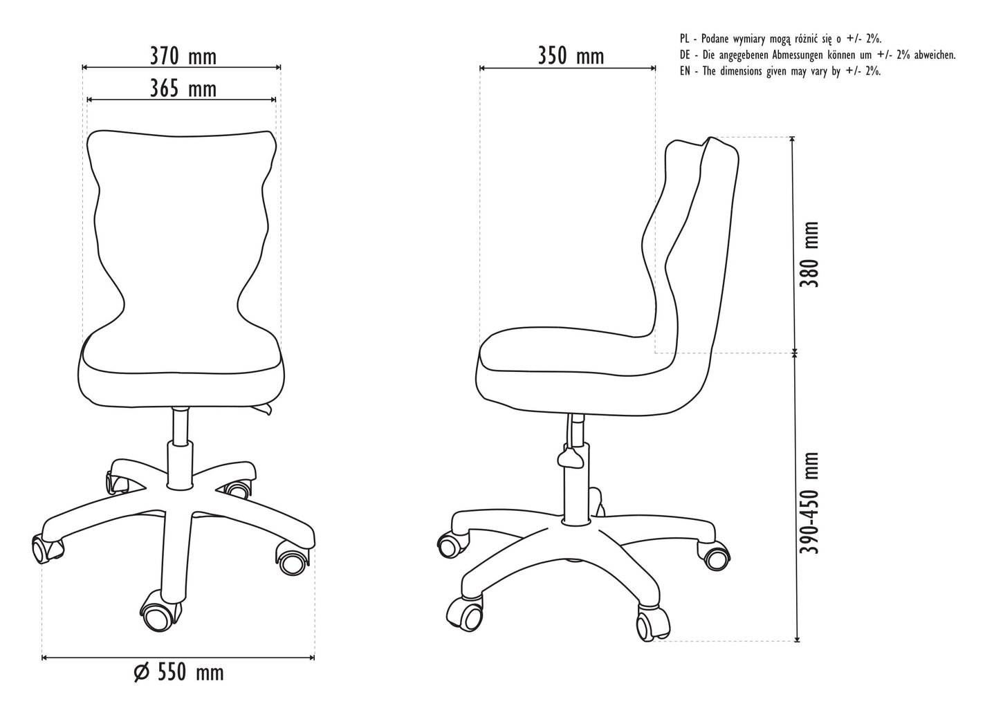 Ergonoomiline lastetool Entelo Good Chair Petit VS06 4, valge/sinine hind ja info | Kontoritoolid | kaup24.ee