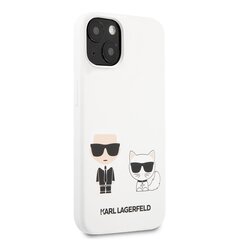 KLHCP13SSSKCW Karl Lagerfeld and Choupette Liquid Silicone Case for iPhone 13 mini White цена и информация | Чехлы для телефонов | kaup24.ee