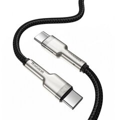 Baseus Cafule Metal kaabel USB C - USB C, andmeedastuseks ja laadimiseks kuni 100W, 1m, must hind ja info | Mobiiltelefonide kaablid | kaup24.ee
