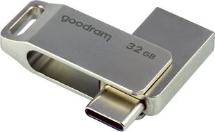 Mälupulk Goodram 32GB dual USB-A+USB-C, USB3.2 hõbedane hind ja info | GoodRam Arvutid ja IT- tehnika | kaup24.ee