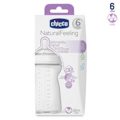 Бутылочка Chicco Natural Feeling 330 ml, 6 мес. цена и информация | Бутылочки и аксессуары | kaup24.ee