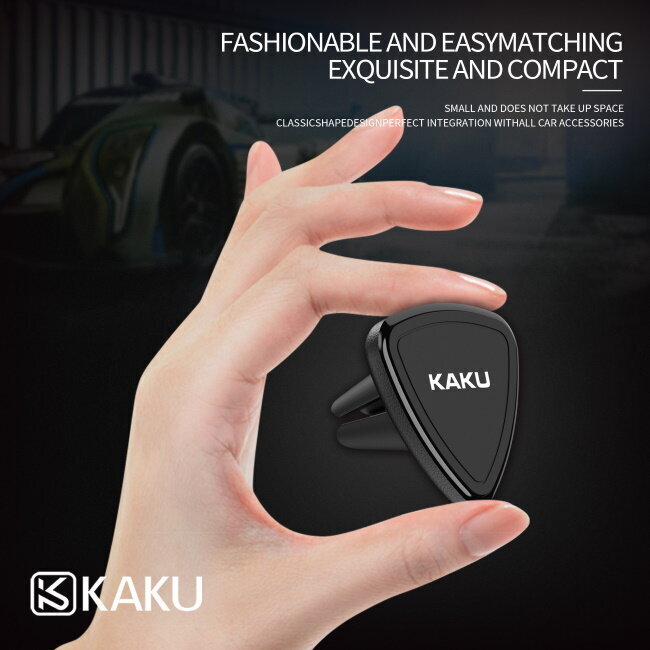 Telefonihoidja autosse iKaku KSC-207 Triangle Universal Car Air Vent phone Holder with magnetic, Black цена и информация | Mobiiltelefonide hoidjad | kaup24.ee