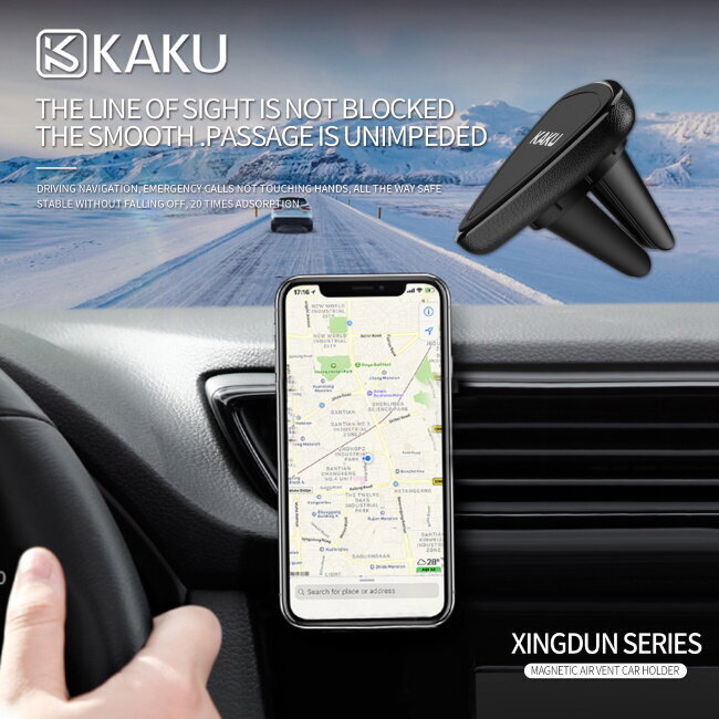 Telefonihoidja autosse iKaku KSC-207 Triangle Universal Car Air Vent phone Holder with magnetic, Black цена и информация | Mobiiltelefonide hoidjad | kaup24.ee