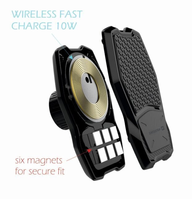 Swissten WM1-AV3 Air Vent Car Holder With Wireless Charging + Micro USB Cable 1.2m Black hind ja info | Mobiiltelefonide hoidjad | kaup24.ee