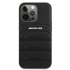 Жесткий перфорированный чехол AMG из натуральной кожи для iPhone 13 Pro Max, черный цена и информация | Чехлы для телефонов | kaup24.ee