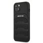 AMG AMHCP13MGSEBK Leather Debossed Lines Back Case For Apple iPhone 13 Black hind ja info | Telefoni kaaned, ümbrised | kaup24.ee